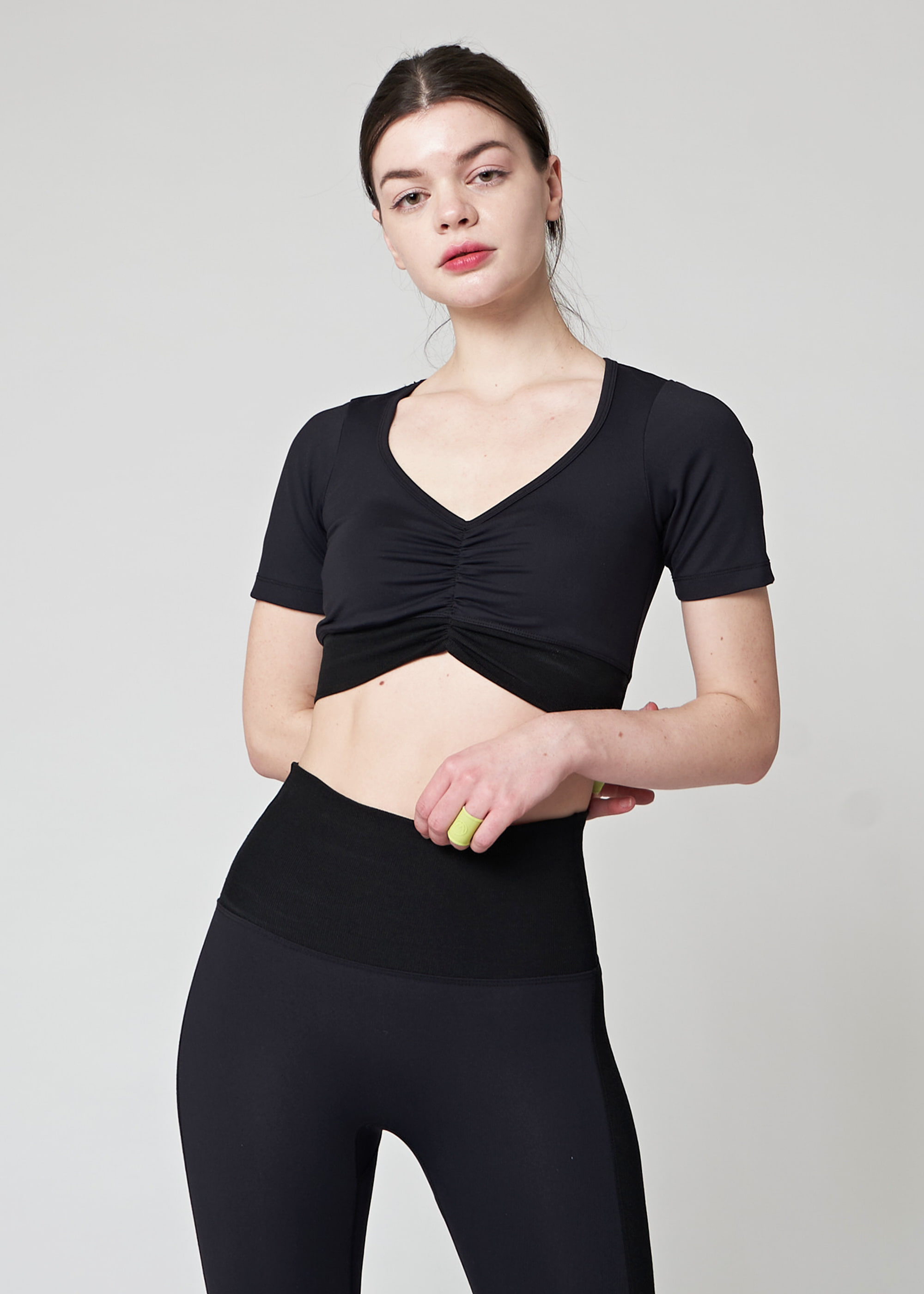 AW41TH06SUPPORT SHIRRING TOP_BLACK